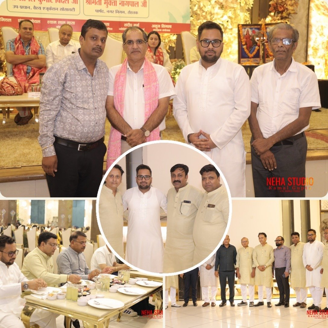 Advocate Gaurav Gupta with community and society elders in Rohtak